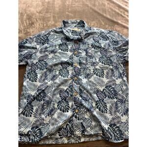 Duluth Trading Co. Men's Palm Floral Print Button Shirt Pockets‎ XL